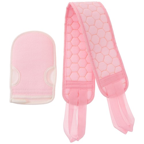 Reusable pink bath strap towel - pink,